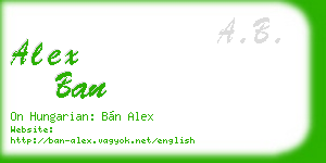 alex ban business card
